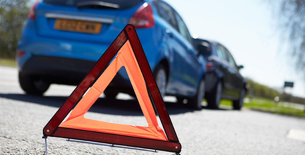 gevarendriehoek auto ongeluk